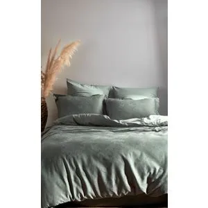 Hoten - Green Green Satin Double Quilt Cover Set
