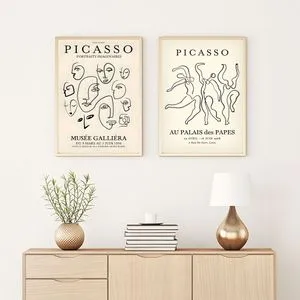 Huhu285 - Dekorativna Slika u Ramu od MDF-a 50 x 70 cm, Višebojna (2 Komada)