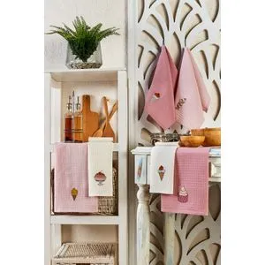 Ice Cream Multicolor Kitchen Towel Set (6 Pieces)
