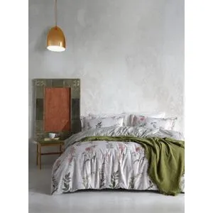 Šile Sivi, Zeleni i Roze Ranforce Posteljina Set XXL