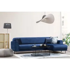 Image Corner Right ( L3-Chl ) - Navy Blue Navy Blue Corner Sofa-Bed