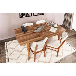 Inci 1141 Walnut Extendable Dining Table