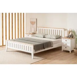 Inci Modern Country - Dupli krevet od belog hrasta 160 x 200
