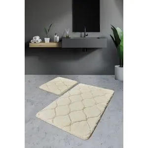 Infinity - Ecru Ecru Acrylic Bathmat Set (2 Pieces)