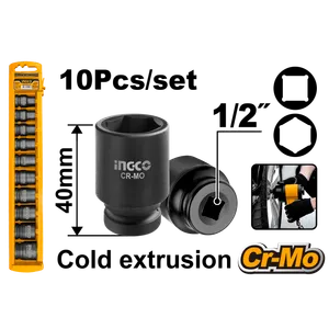 INGCO 10-delni set 1/2“ udarnih nasadnih ključeva HKISSD12101