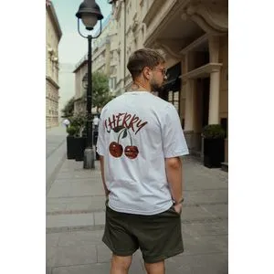 Innovation X Oversized Majica Unisex - Bela Cherry