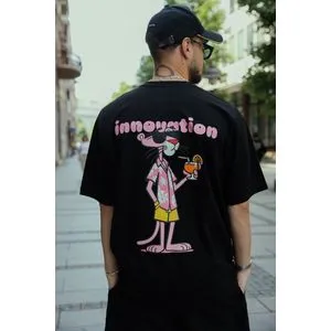 Innovation X Oversized Majica Unisex - Crna Pink Panter