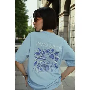 Innovation X Oversized Majica Unisex - Plava
