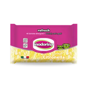 Inodorina Vlažne maramice za mačiće i štence Refresh Citronella 40 kom