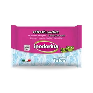 Inodorina Vlažne maramice za mačiće i štence Refresh Talcum džepne 15 kom