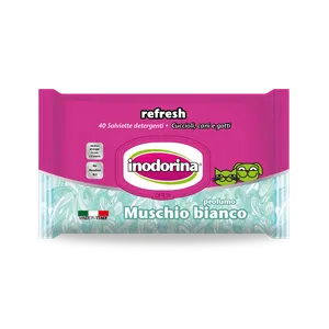 Inodorina Vlažne maramice za mačiće i štence Refresh White Musk 40 kom