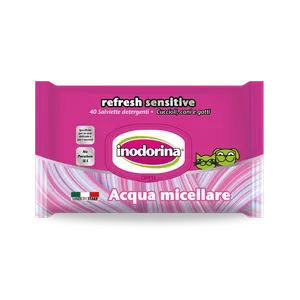 Inodorina Vlažne maramice za mačiće i štence Sensitive Micellar Water 40 kom