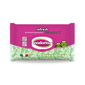 Inodorina Vlažne maramice za pse i mačke Refresh Chlorhexidine 40 kom
