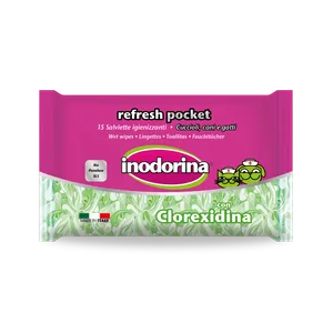 Inodorina Vlažne maramice za pse i mačke Refresh Chlorhexidine džepne 15 kom