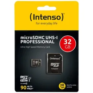 (Intenso) Micro SDHC/SDXC kartica 32GB Class 10, UHS-I +adapter, Pro - MicroSD 32GB Class10 UHS-I...