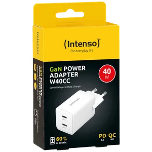 (Intenso) Punjač kućni, brzi, 2 x USB-C, 3A, 40W - Power Adapter W40CC GaN