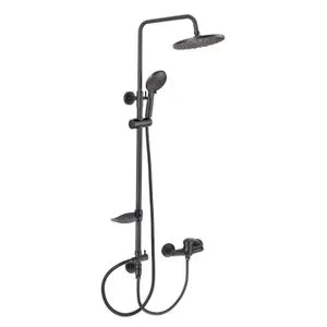 Interceramic Sofia usponski tuš sa tuš ružom 1f tuš ručicom 3 f + slavina ss201 abs mat crna 6643MB