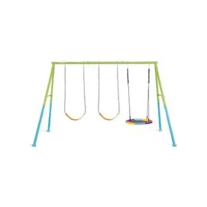 INTEX Zeleno-plava ljuljaška sa dva sedišta i ljuljaškom u obliku gnezda set