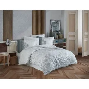 Irene - Sivi i Krem Poplin Set Posteljine