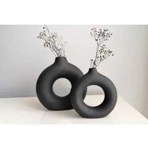 Iskandinav Halka - Black Black Vase Set