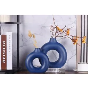 Iskandinav Halka - Dark Blue Dark Blue Vase Set