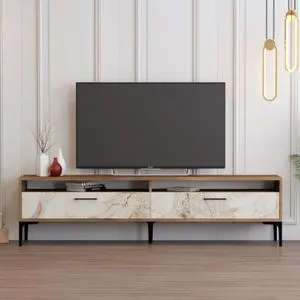 Istanbul 2 - Walnut White Marble Walnut
White Marble TV Stand
