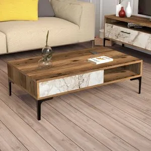 Istanbul - Walnut, White Marble Walnut
White Coffee Table
