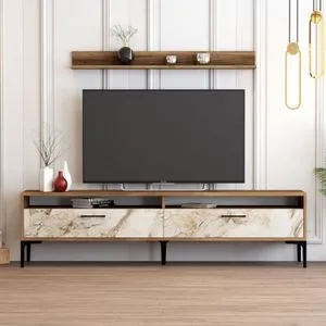 Istanbul - Walnut, White Marble Walnut
White TV Unit