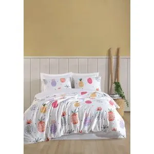 Iva - Mix Multicolor Satin King Quilt Cover Set (FR)