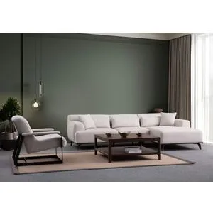 Jaguar Corner L2-Chl - White White Corner Sofa