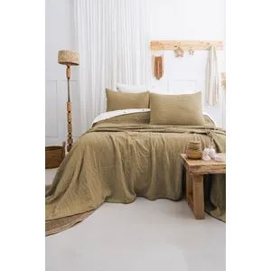 Janna - Khaki Khaki Double Bedspread Set