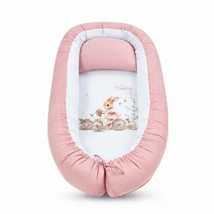 Jastuk gnezdo za bebe Zeka roze 74x44 cm