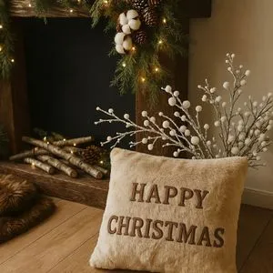 Jastuk Happy Christmas u Bež Boji