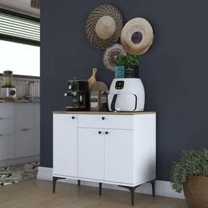 JE194 - 3803 Stalak za kafu u orahu i beloj boji