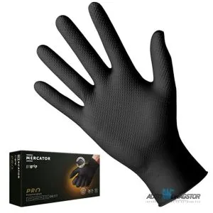 JEDNOKRATNE RUKAVICE OD NITRILA GoGRIP PRO CRNE BEZ PUDERA SA TEKSTUROM ZA BOLJI PRIHVAT 50KOM VE...