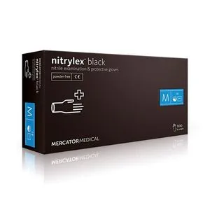 JEDNOKRATNE RUKAVICE OD NITRILA NITRYLEX BLACK CRNE BEZ PUDERA 100 KOM VELICINA M