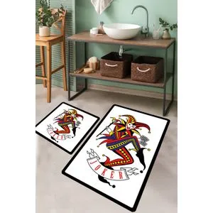 Joker Multicolor Set Tepiha za Kupatilo (2 Komada)