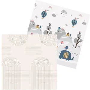 JOY sklopiva podloga sa dva lica Grey Deco+Slon u planini 150x200x1 cm