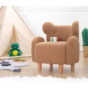 Juano Teddy - Brown Brown Kid's Wing Chair