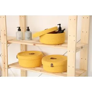 JUT02003205D Yellow Cotton Basket Set (3 Pieces)