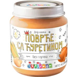 JUVITANA Dečija kašica - povrće sa ćuretinom, 6+, 128 g