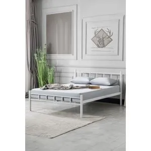 K90 - White (120 x 200) White Double Bedstead