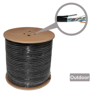 KABAL LAN CAT5e FTP OWIRE outdoor+sajla BOX 305m crni