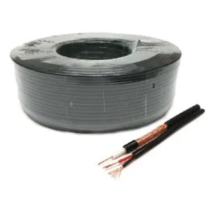 KABL-COAX-RG59+2X0.75 CCA/PVC/100M Koaksialni kabl sa napojnim kablom 2x0,75mm black 100m