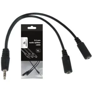 Kabl GEMBIRD CCA-415-0.1M 3.5mm Stereo plug to 2x 3.5mm stereo socket 10cm Audio Spliter Kabl