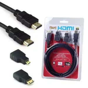 Kabl HDMI 1.5m sa adapterima Micro i Mini HDMI - Kettz