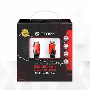 Kabl STARK HDMI M-M pozlacen 4K pleteni 5m