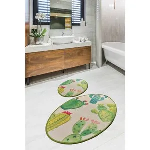 Kaktüs Djt Multicolor Bathmat Set (2 Pieces)