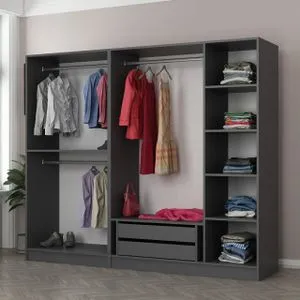Kale 190 - Anthracite - v2 Anthracite Wardrobe