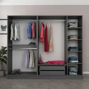 Kale 210 - Anthracite - v2 Anthracite Wardrobe